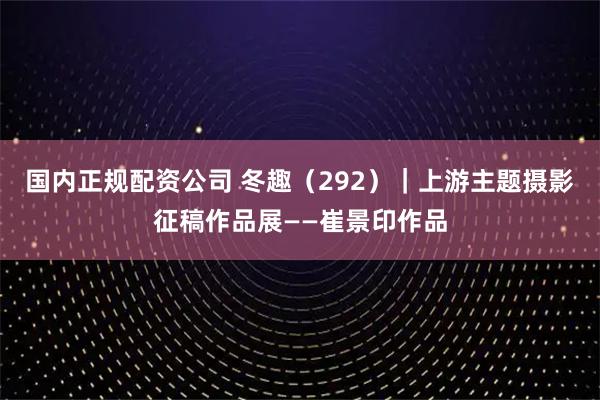 国内正规配资公司 冬趣（292）｜上游主题摄影征稿作品展——崔景印作品